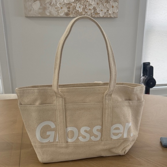 Glossier Tan Canvas Tote Bag - Picture 1 of 3